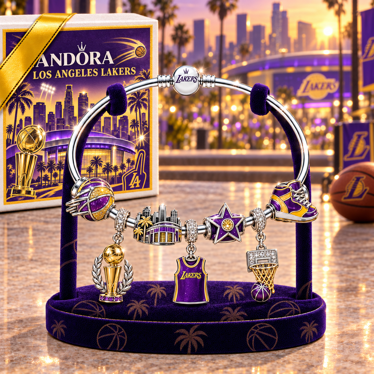 LAL Silver Charm Bracelet Set TMH