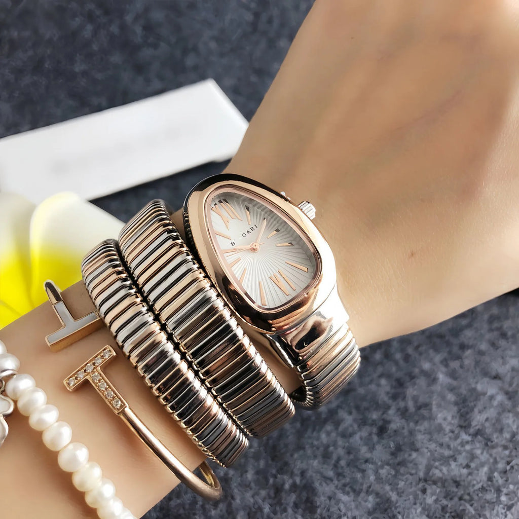 Italian High-end Luxury Ladies' Wristwatch, A Versatile Style Similar To That of Celebrities, A Fashionable Snake-shaped Watch.