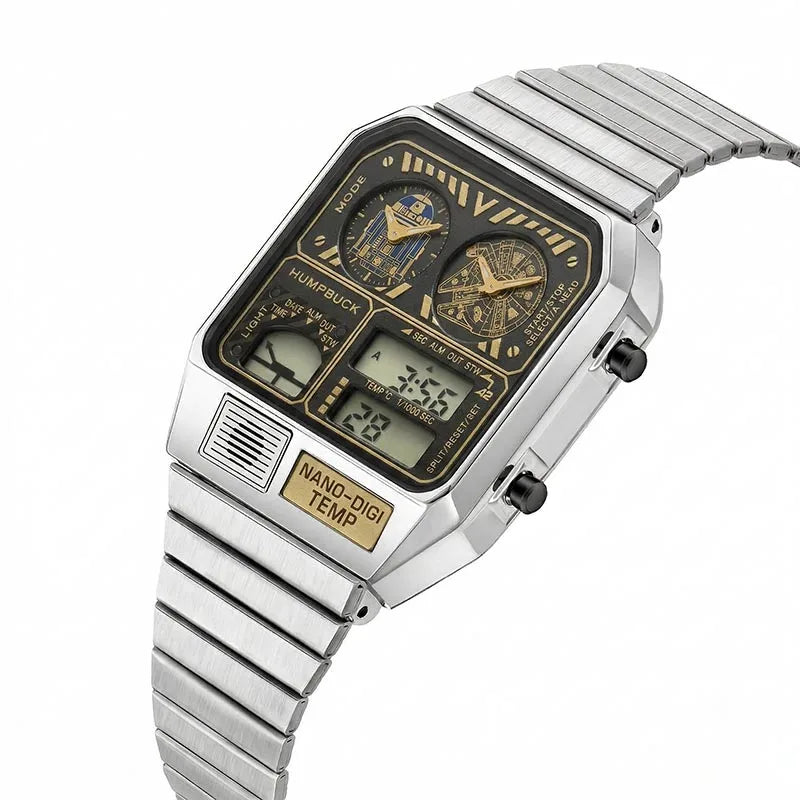 HUMPBUCK DIGITEMP | Multifunction Digital Watch with Dual Time & Temperature & Alarm & Stopwatch